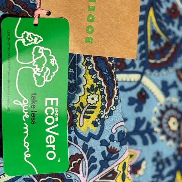 💙 NWT Boden Cottagecore Paisley Plunging Neckline Maxi Dress Size 14 - Picture 9 of 10